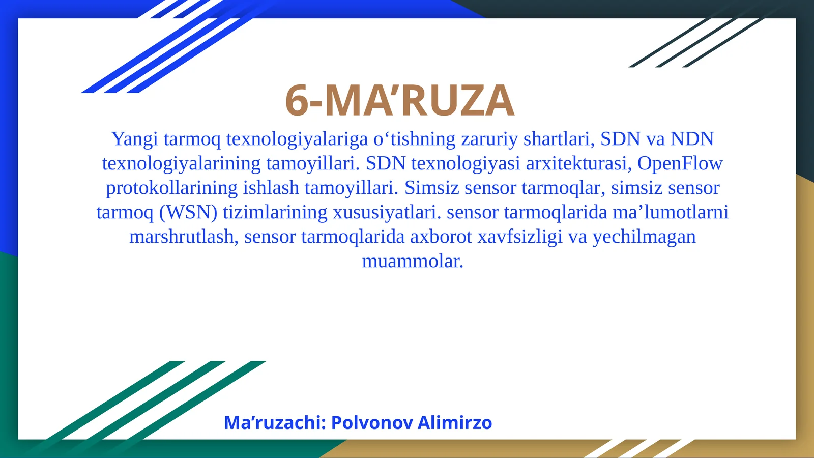 6-MA’RUZA