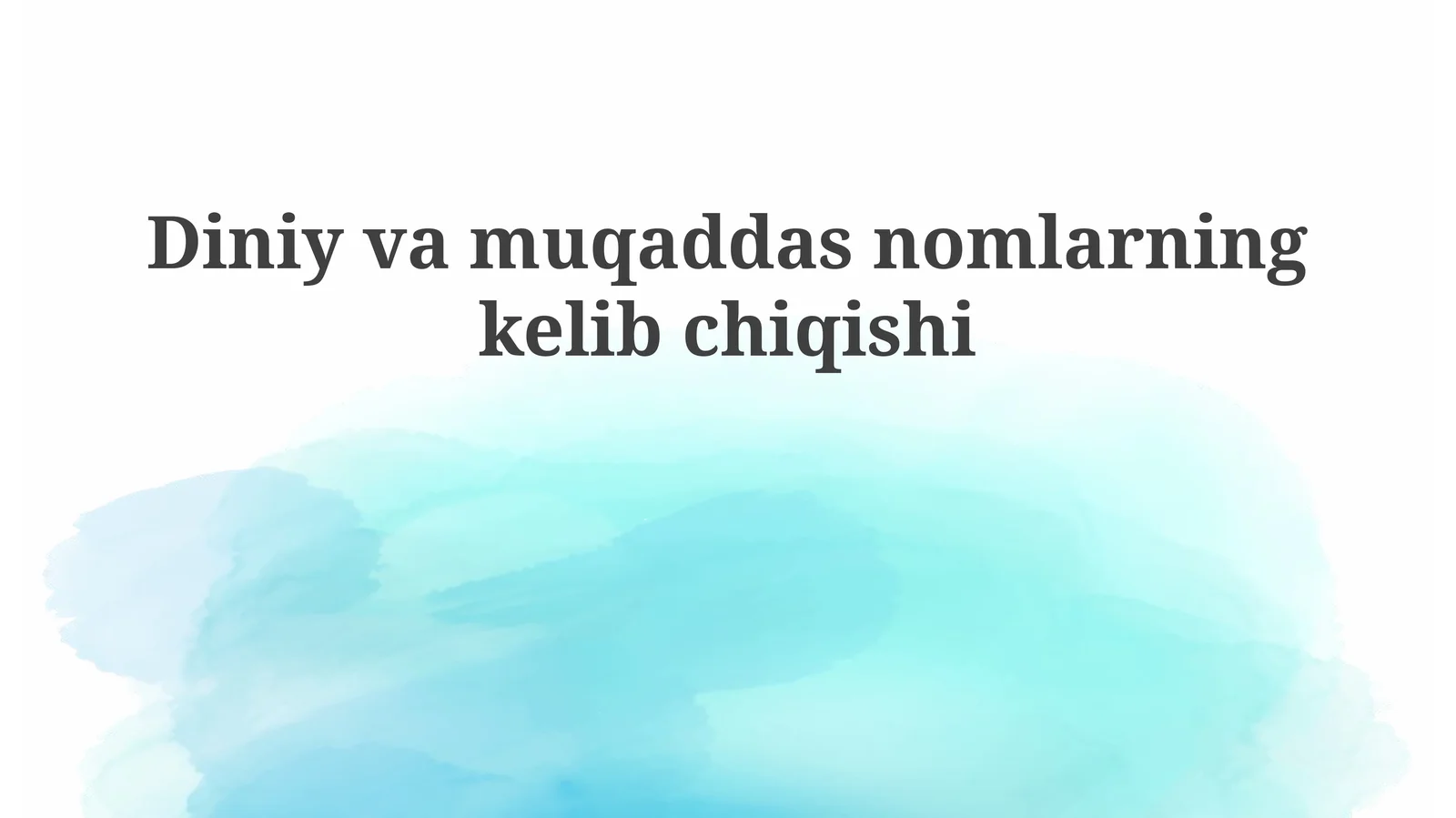 Diniyvamuqaddasnomlarningkelibchiqishi