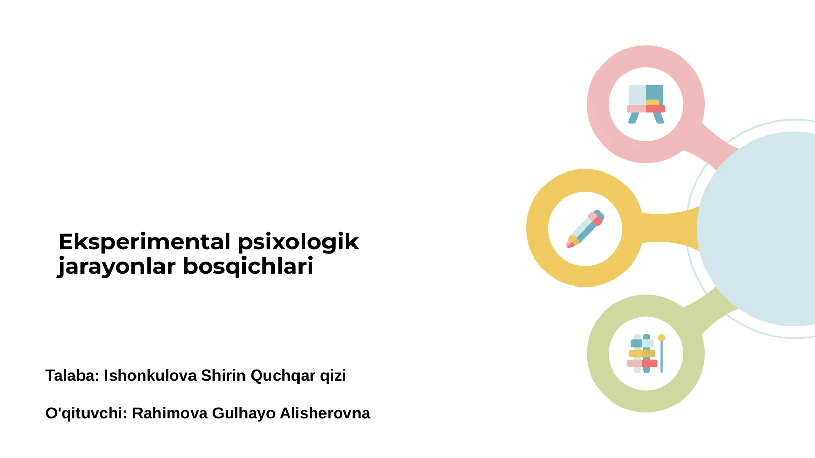Eksperimental psixologik jarayonlar bosqichlari