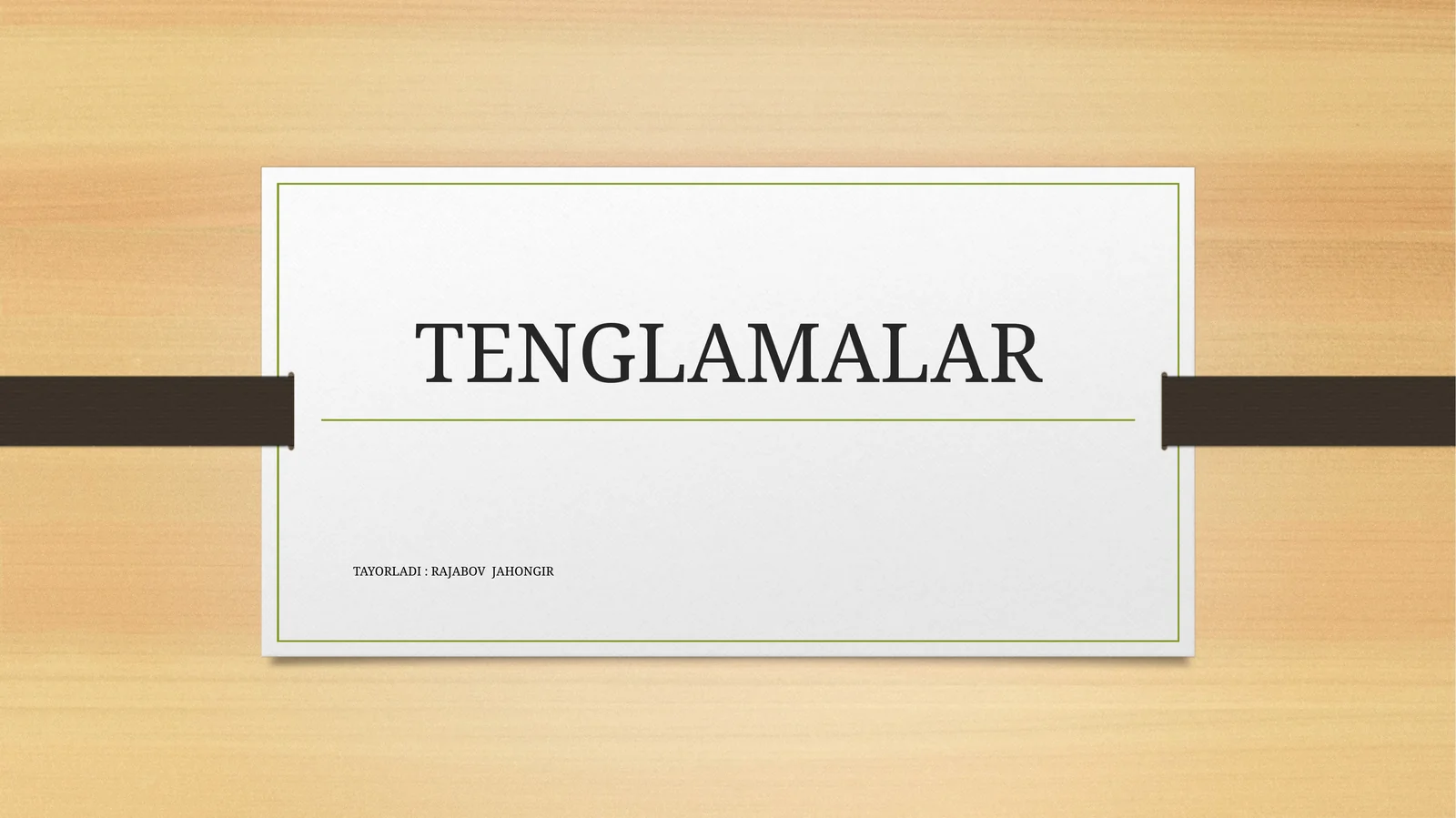 Tenglama Sistemasi