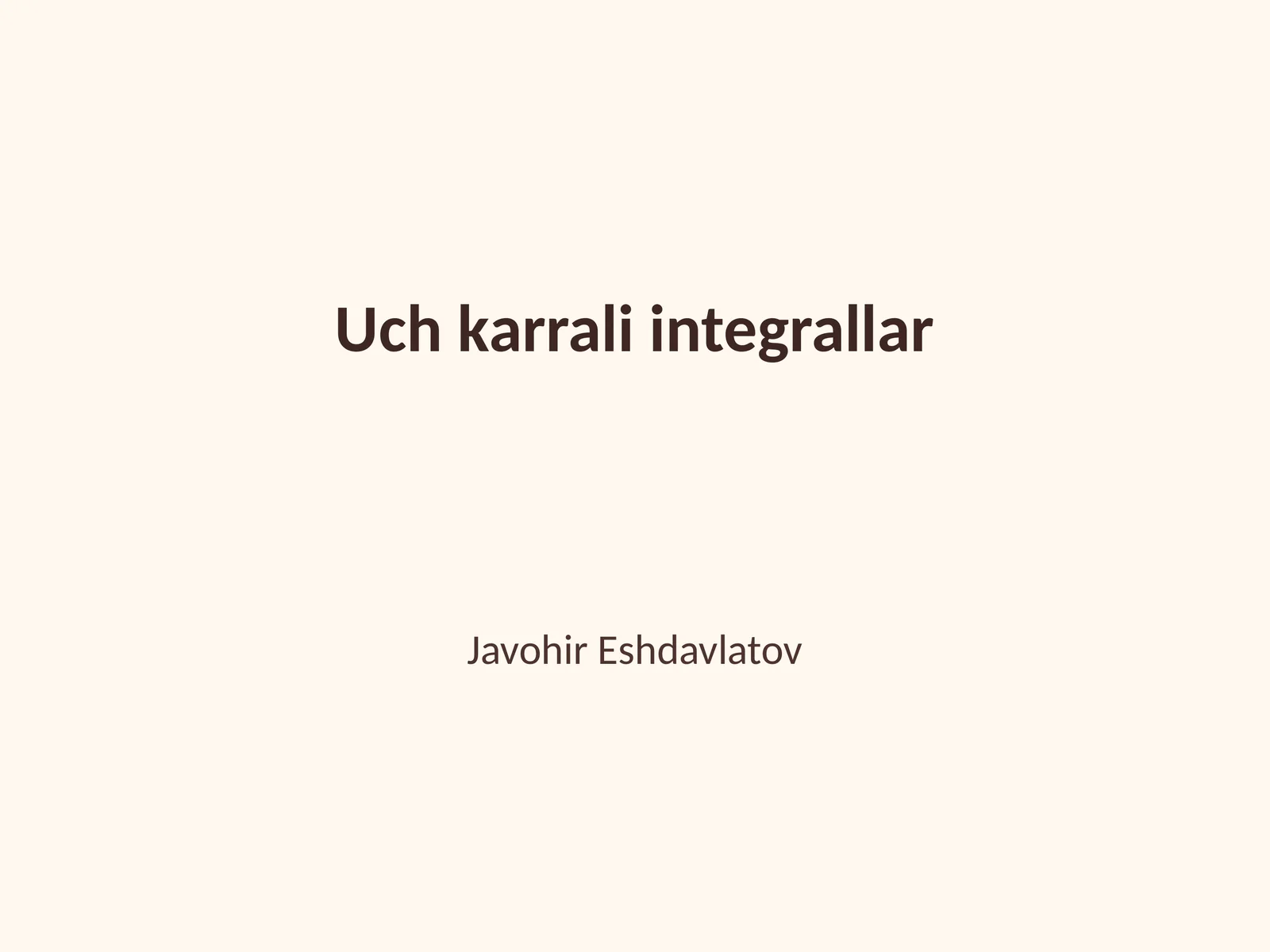 Uch karrali integrallar