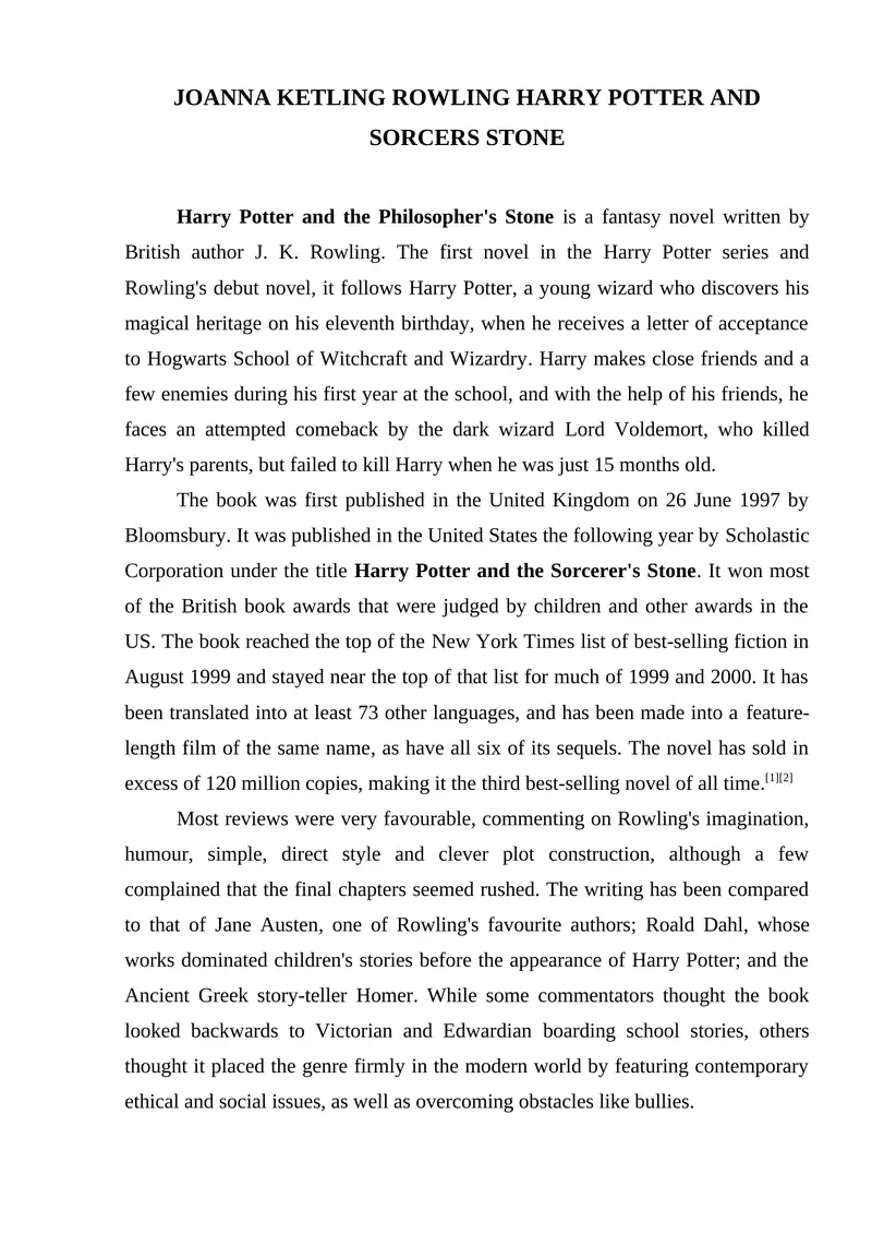 Harry Potter and the Philosopher's Stone