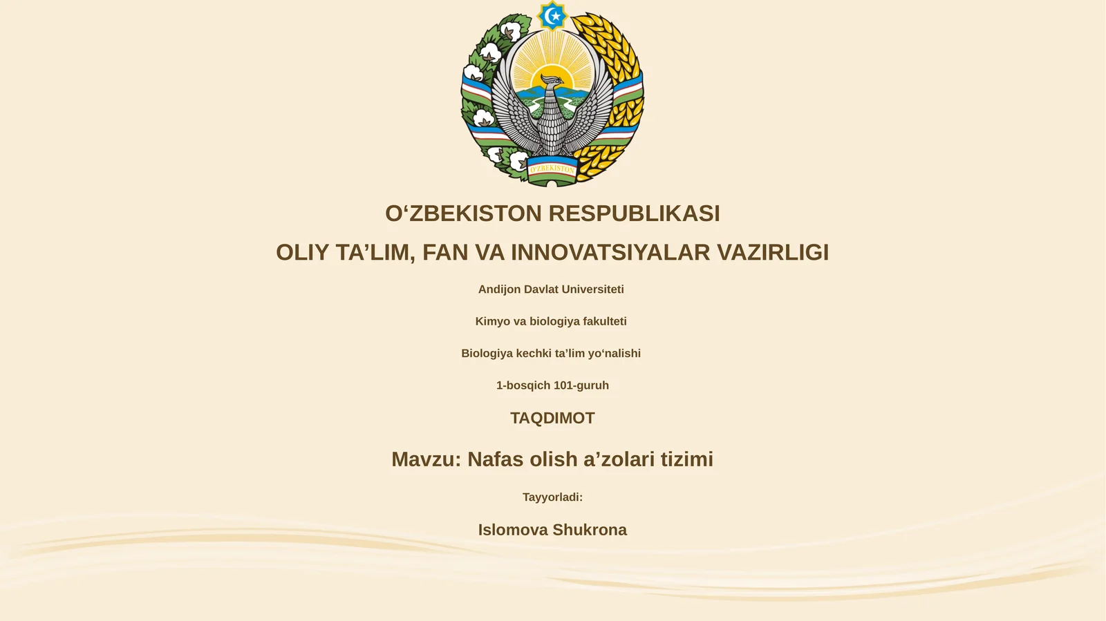 Nafas olish aʼzolari tizimi