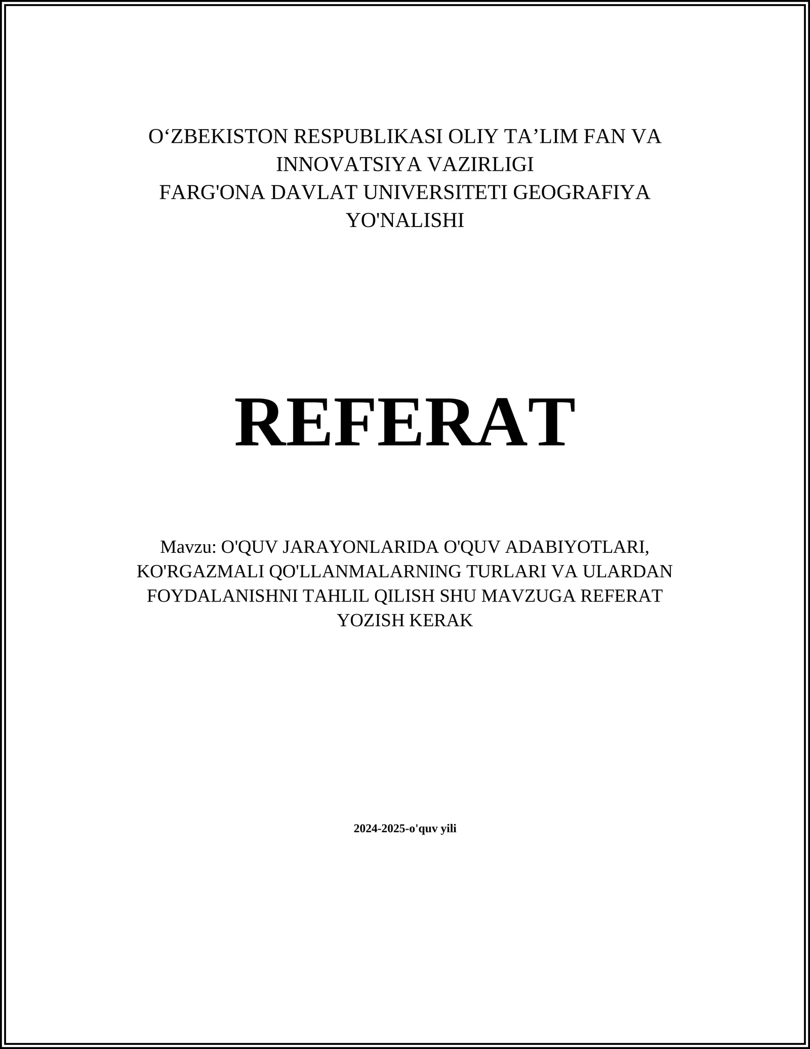 O'quv jarayonida didaktik materiallarning o'rni