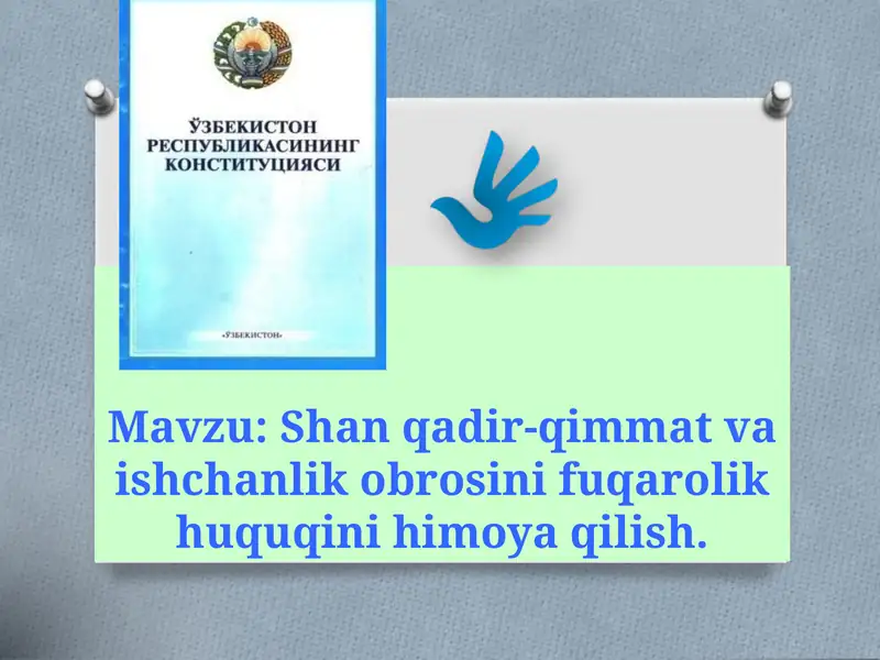 Shan qadir-qimmat va ishchanlik obrosi