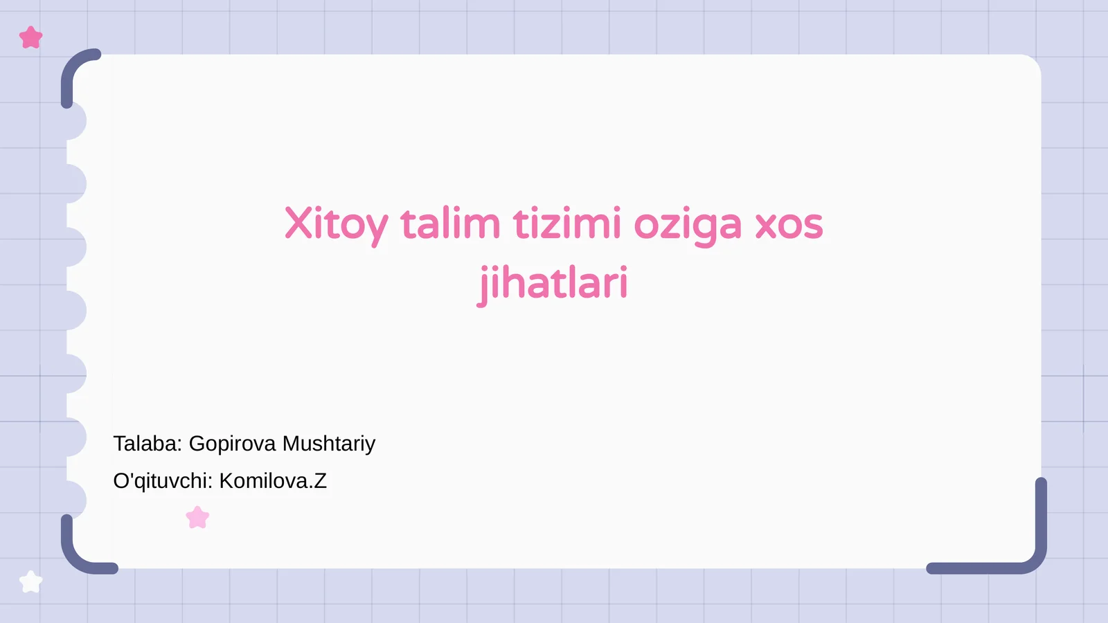 Xitoy talim tizimi oziga xos jihatlari
