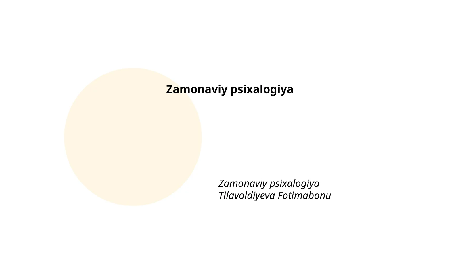 Zamonaviy psixalogiya