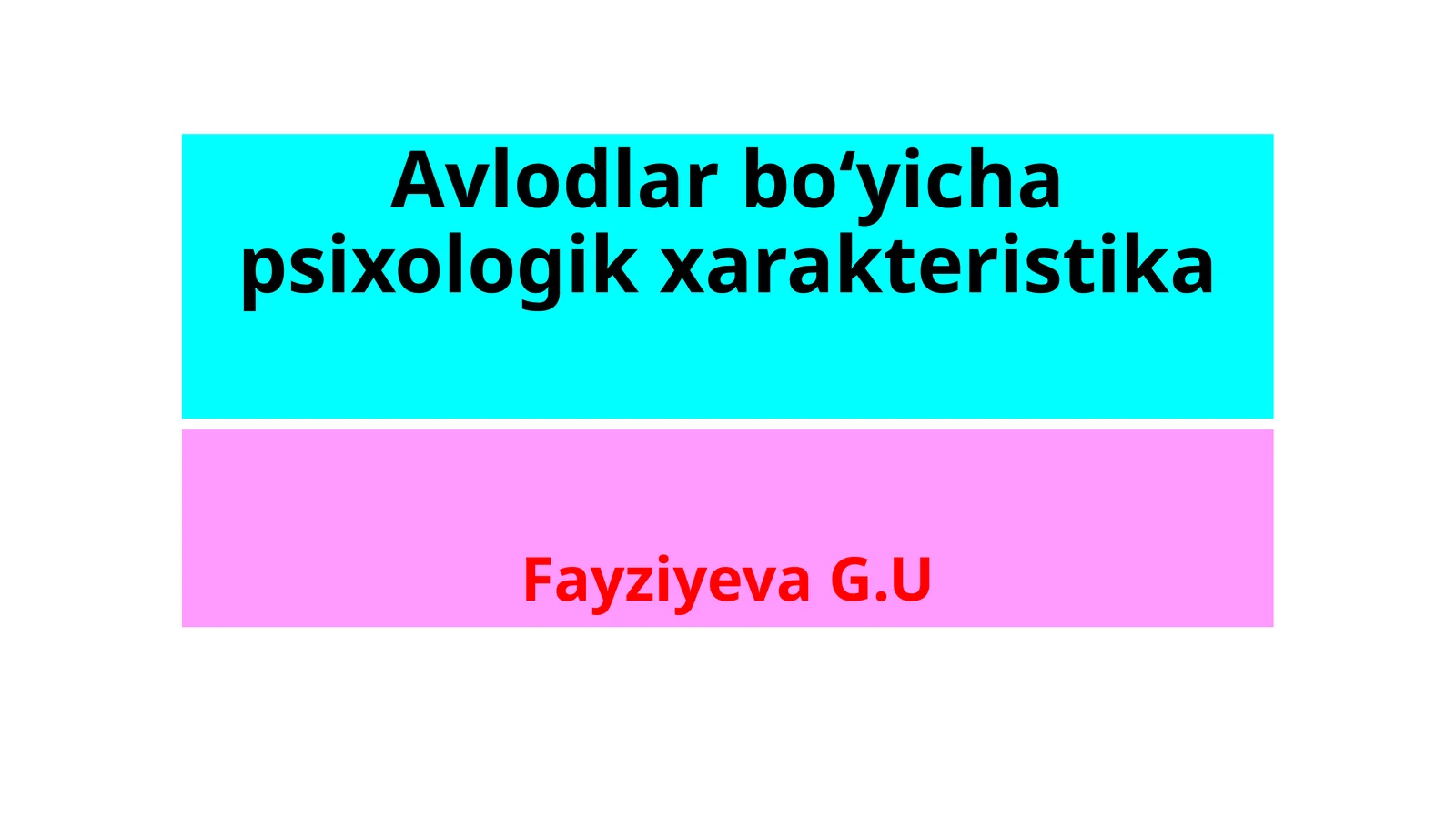 Avlodlar bo‘yicha psixologik xarakteristika
