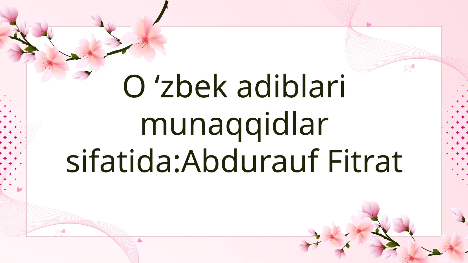 Fitratning tanqidiy qarashlari