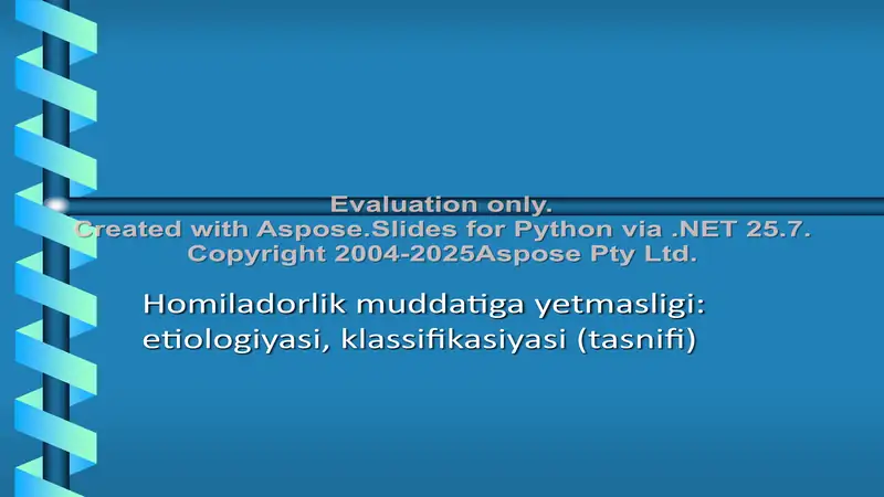 Hamiladorlik muddatiga yetmasligi: etiologiyasi, klassifikasiyasi (tasnifi)