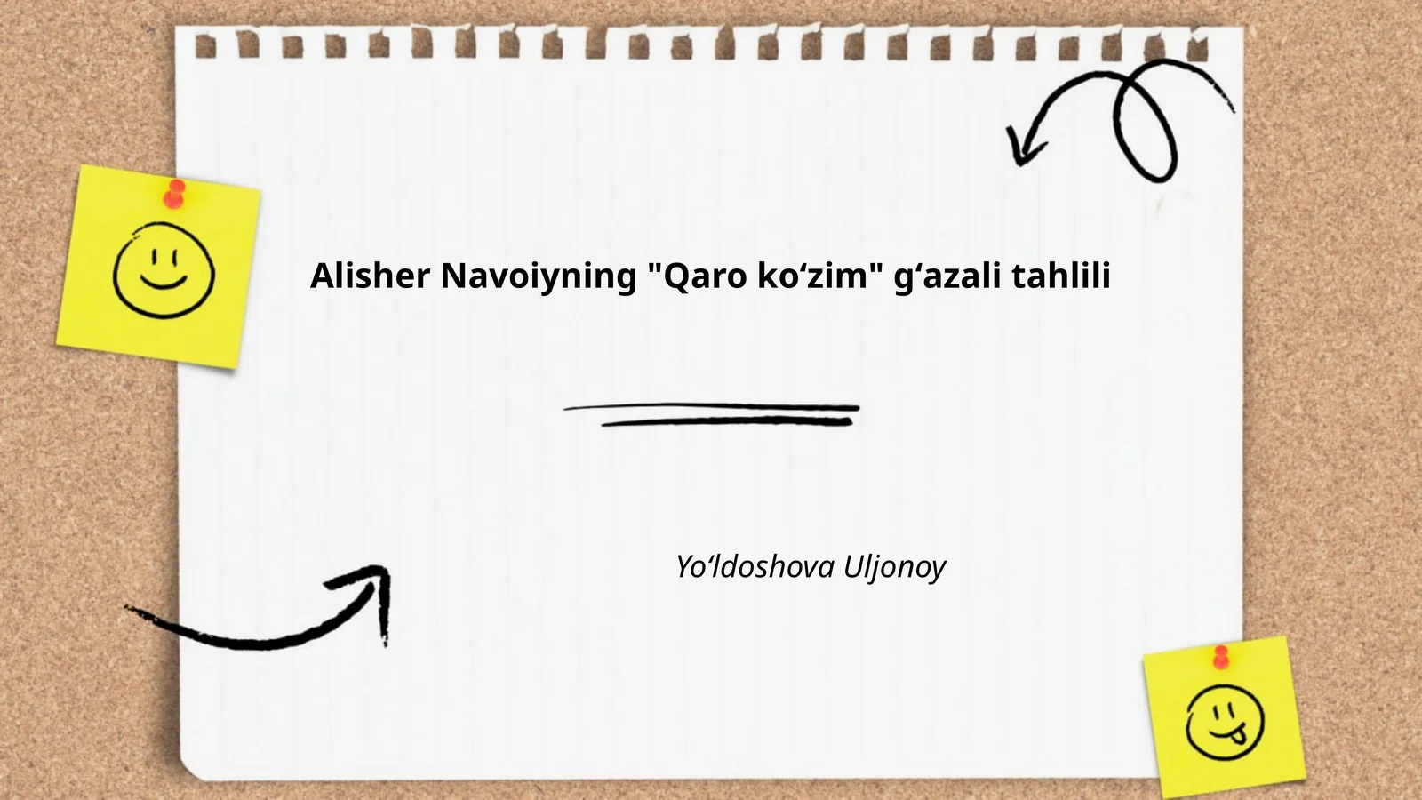 Alisher Navoiyning "Qaro koʻzim" gʻazali tahlili