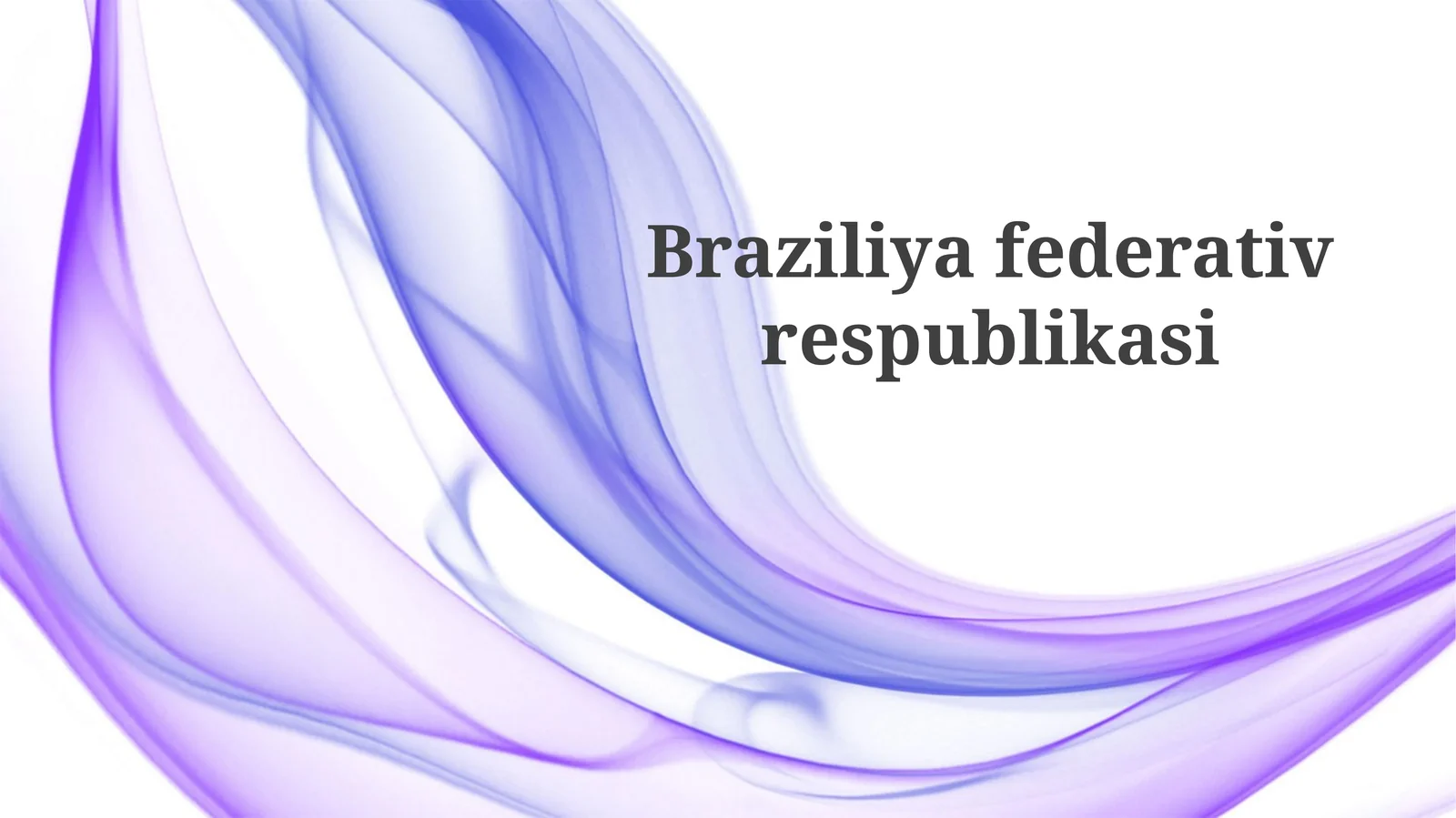 Braziliya Federativ Respublikasining Madaniyati va Jamiyati