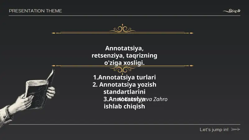 Annotatsiya, Retsenziya, Taqrizning o'ziga xosligi