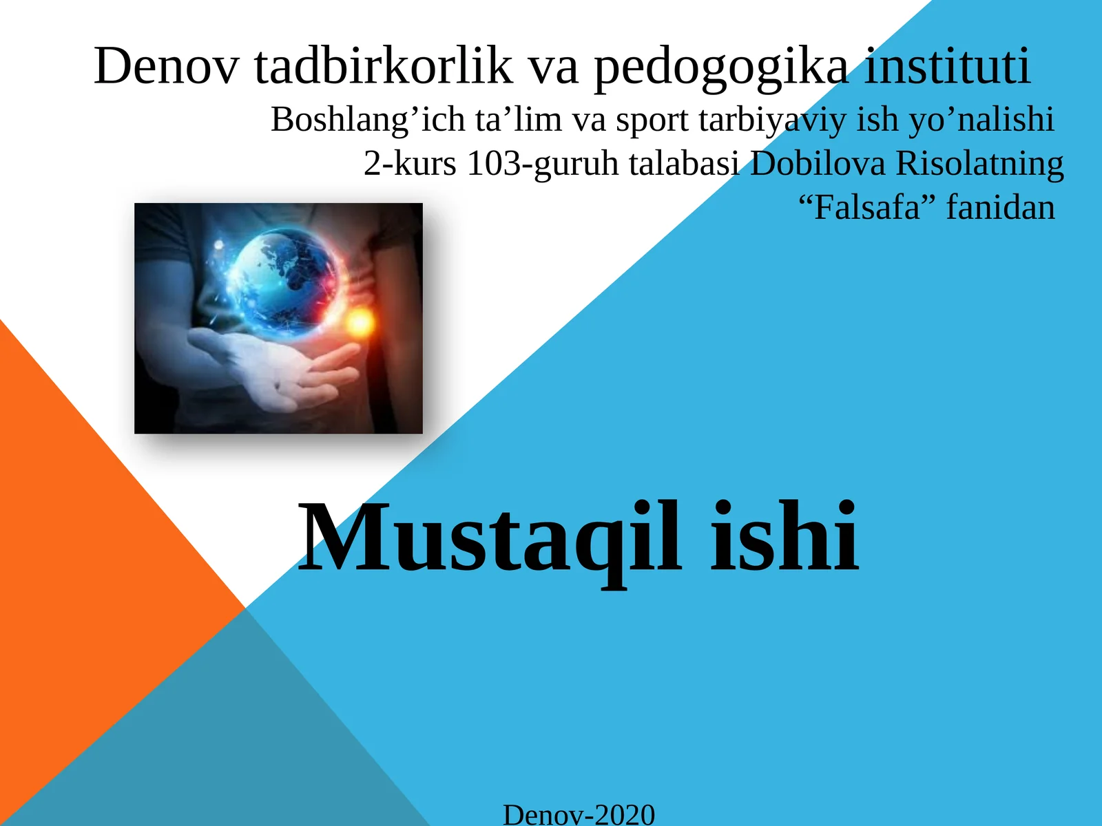 Glaballashuv sharoitida antropologikin qirozining oldini olishning zaruryati