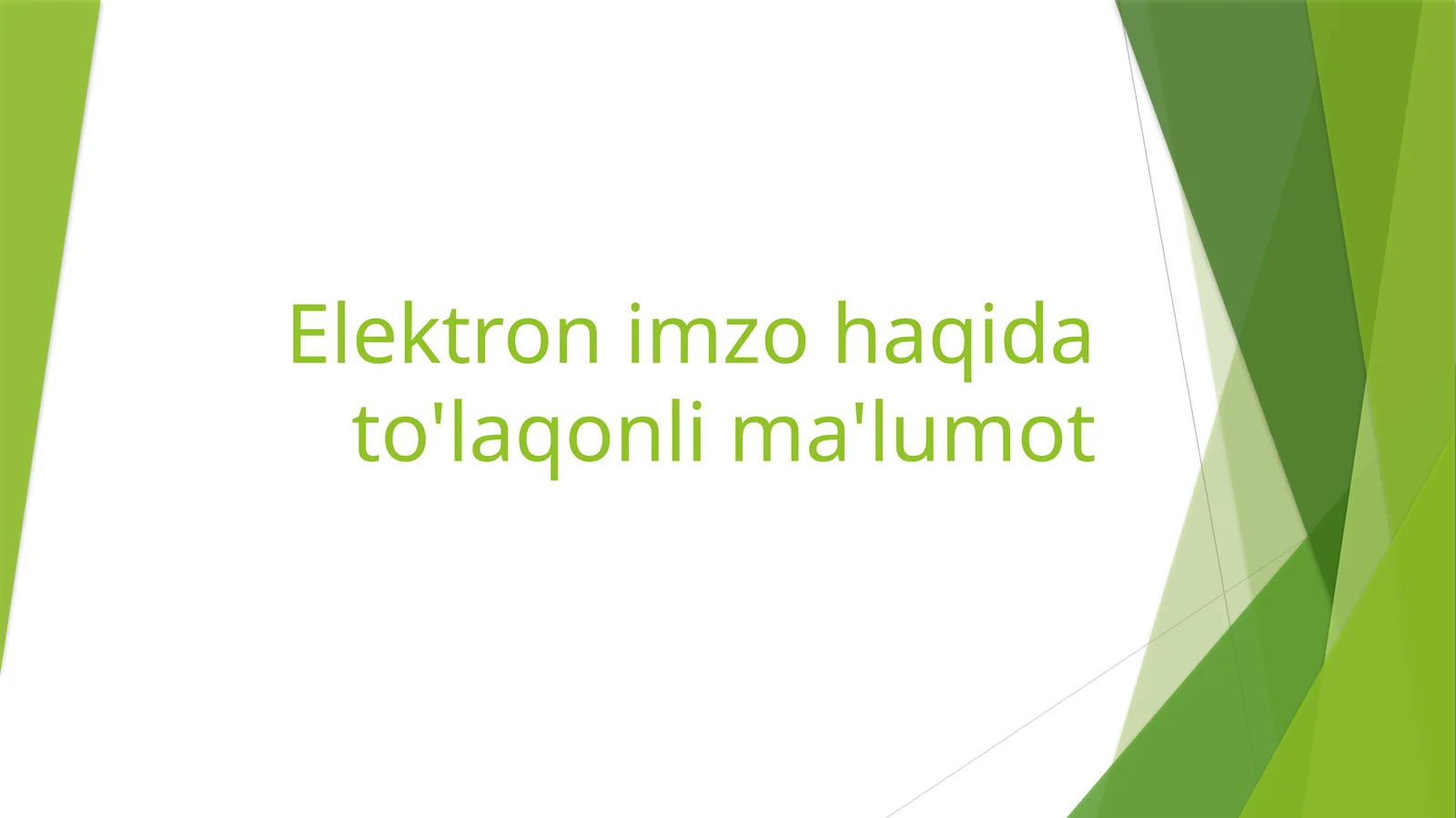 Elektron imzo haqida to'laqonli ma'lumot