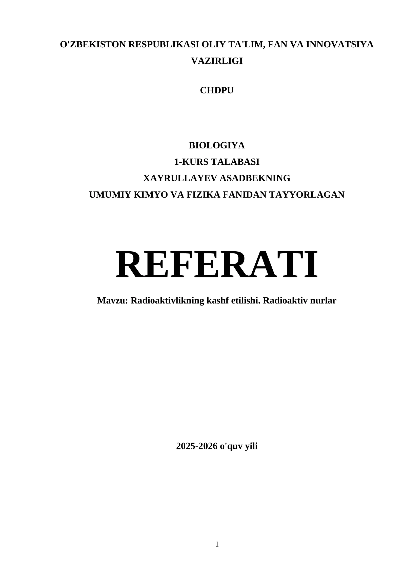 Radioaktivlikning kashf etilishi. Radioaktiv nurlar