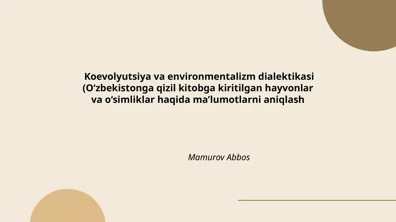 Koevolyutsiya va environmentalizm dialektikasi