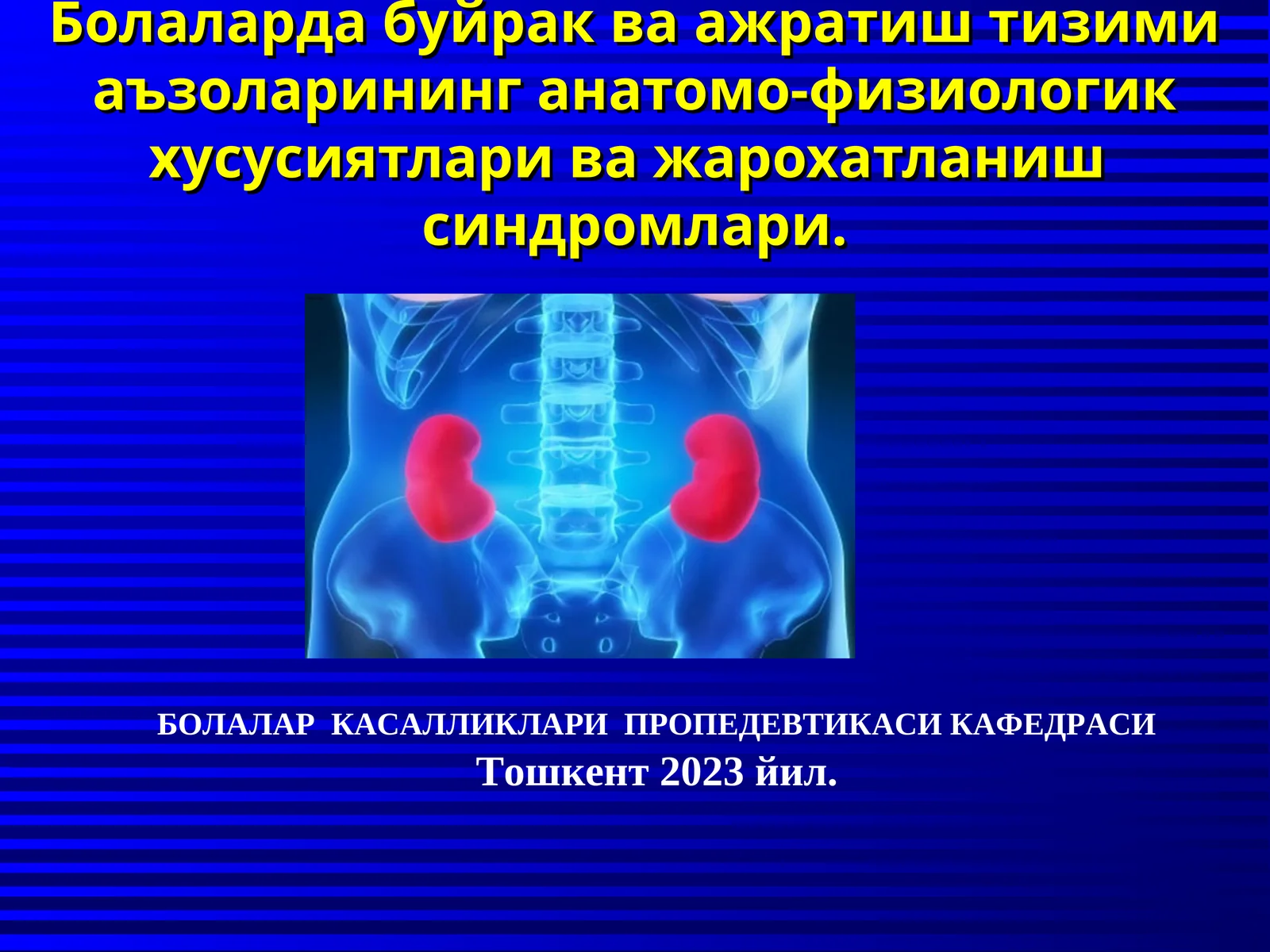 Болаларда буйрак ва ажратиш тизими аъзоларининг анатомо-физиологик хусусиятлари ва жарохатланиш синдромлари