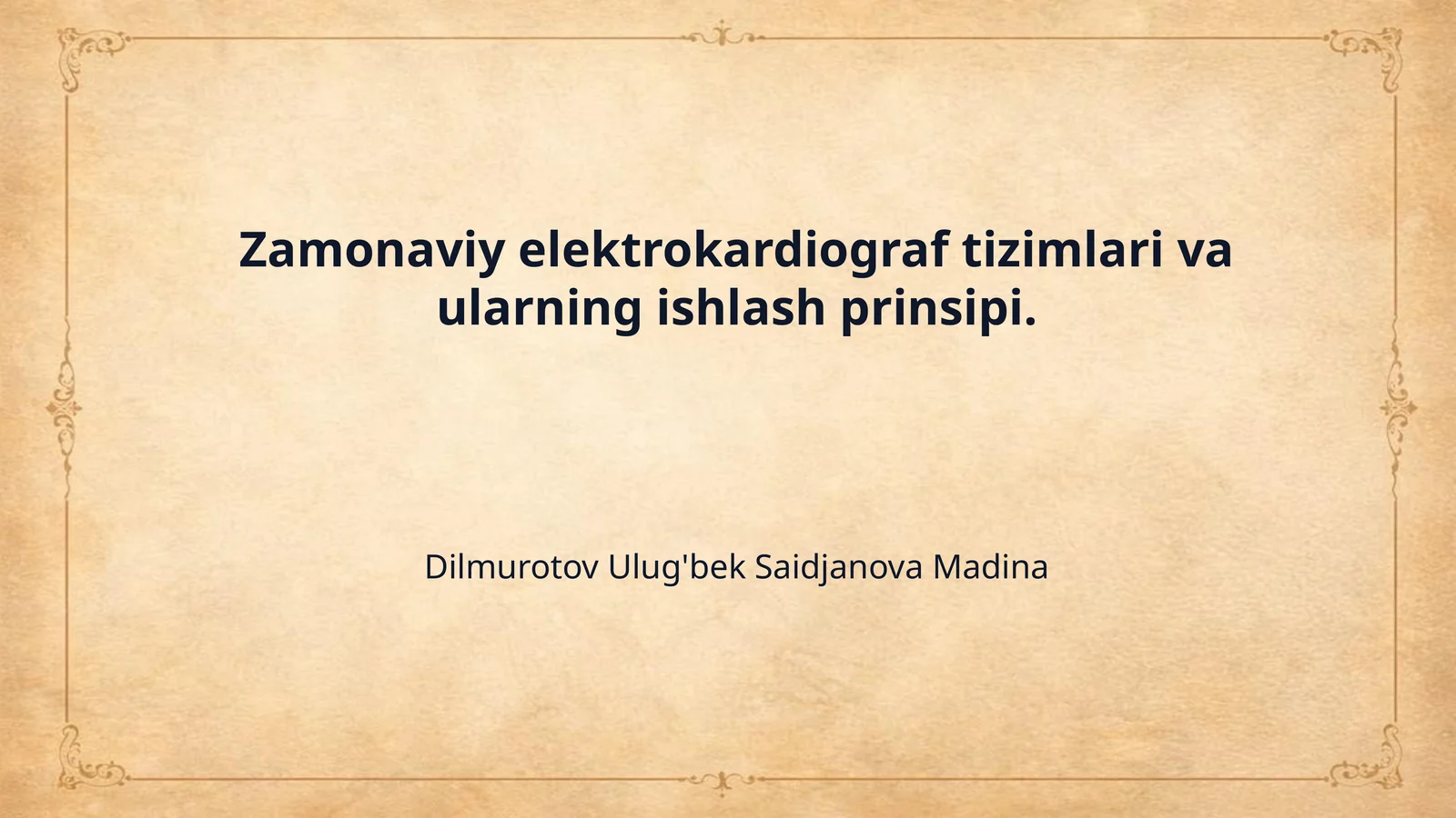 Zamonaviy elektrokardiograf tizimlari va ularning ishlash prinsipi.
