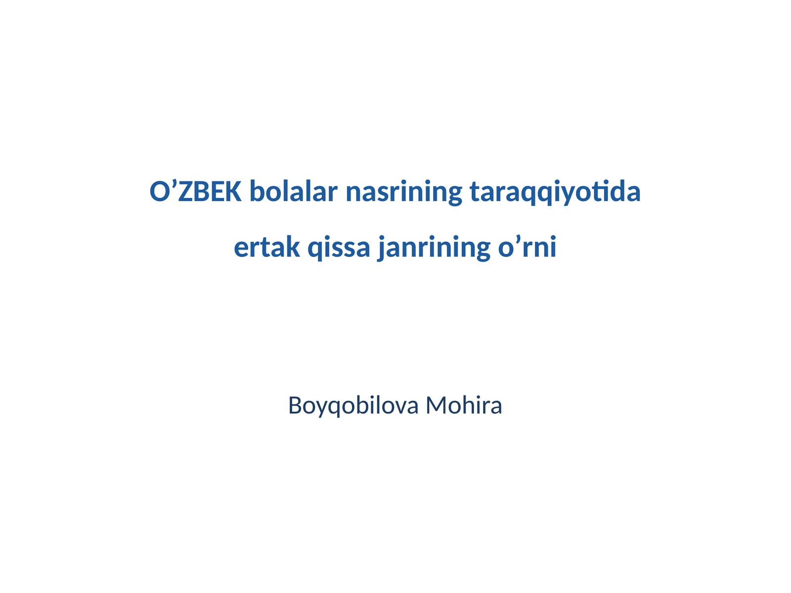 Ertak qissa janrining oʼrni