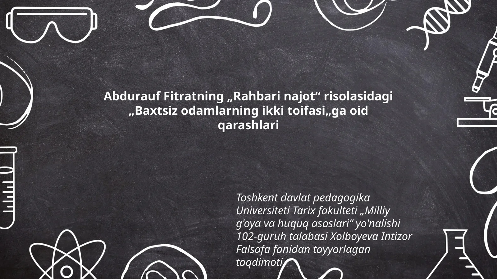 Abdurauf Fitratning „Rahbari najot“ risolasidagi „Baxtsiz odamlarning ikki toifasi„ga oid qarashlari