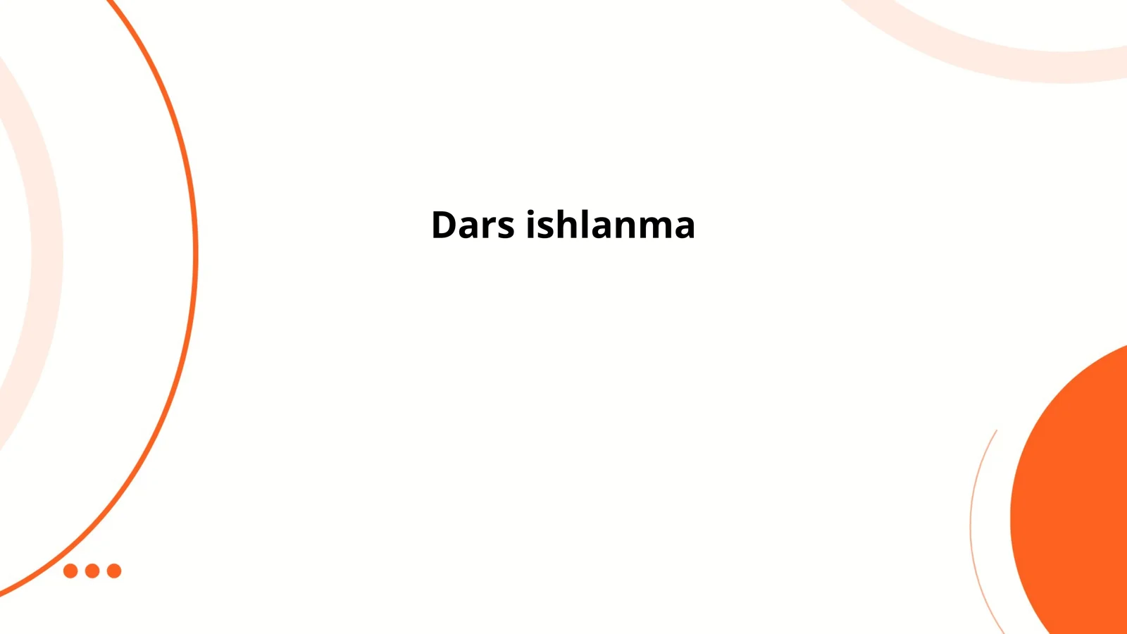 Dars ishlanma