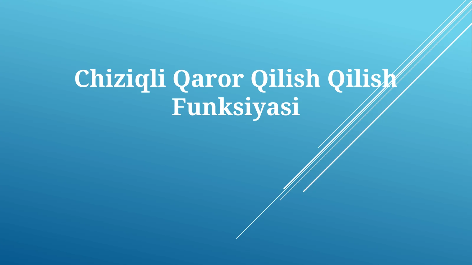 Chiziqli Qaror Qilish Qilish Funksiyasi