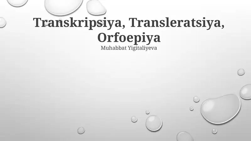 Transkripsiya, Transleratsiya, Orfoepiya