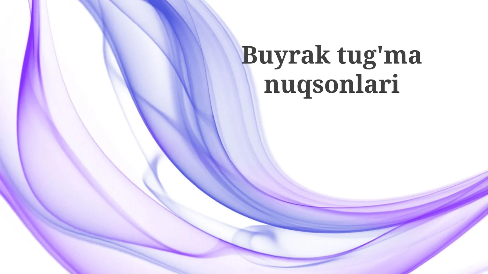Tug'ma buyrak nuqsonlari