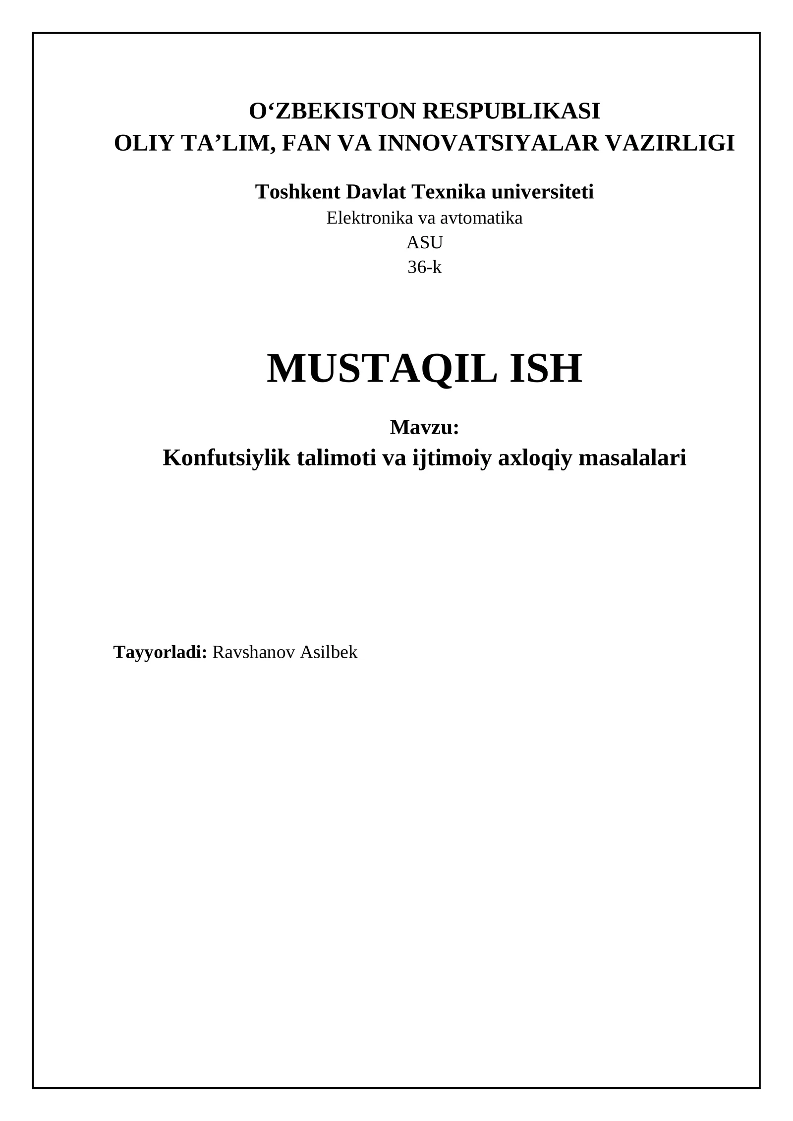 Konfutsiylik talimoti va ijtimoiy axloqiy masalalari