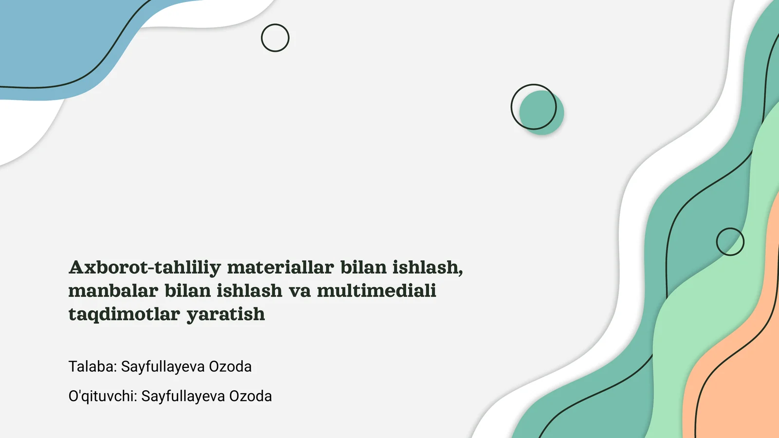 Axborot-tahliliy materiallar bilan ishlash