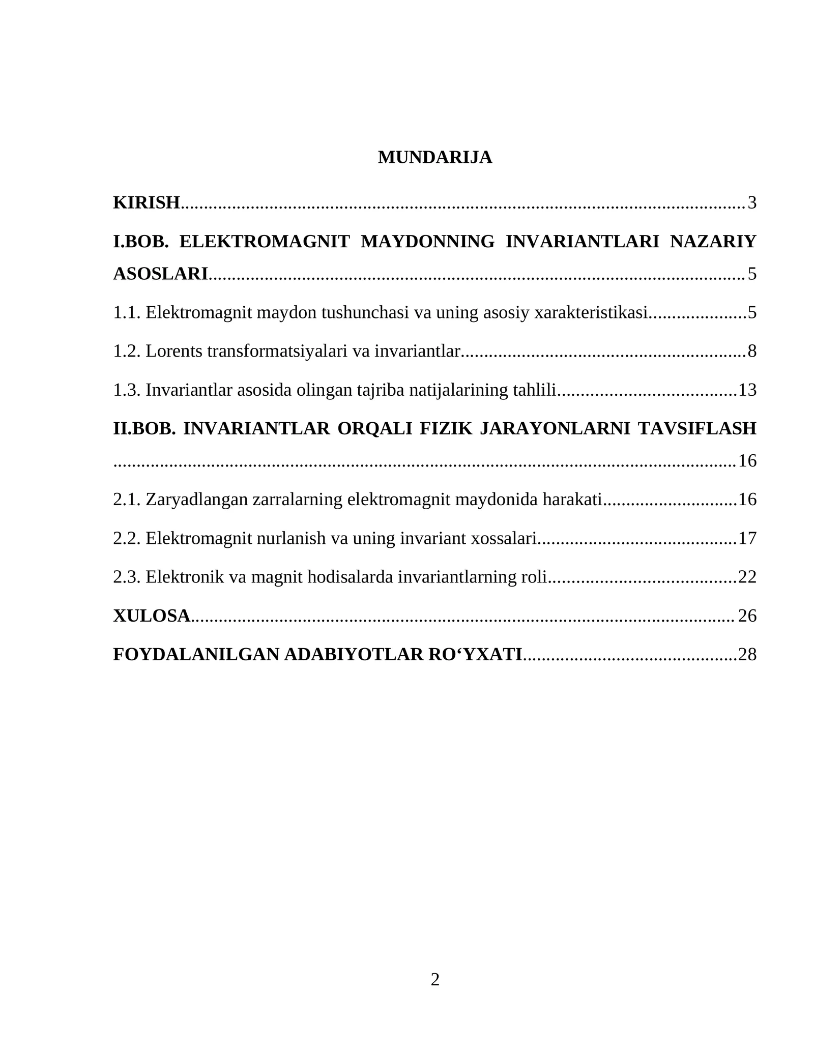 ELEKTROMAGNIT MAYDONNING INVARIANTLARI NAZARIY ASOSLARI 5