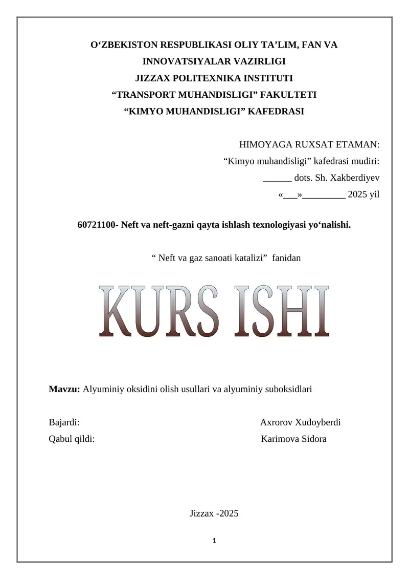 Alyuminiy oksidini olish usullari va alyuminiy suboksidlari