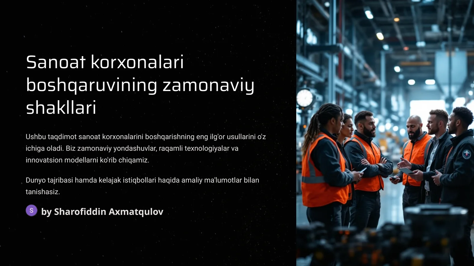 Sanoat korxonalari boshqaruvining zamonaviy shakllari