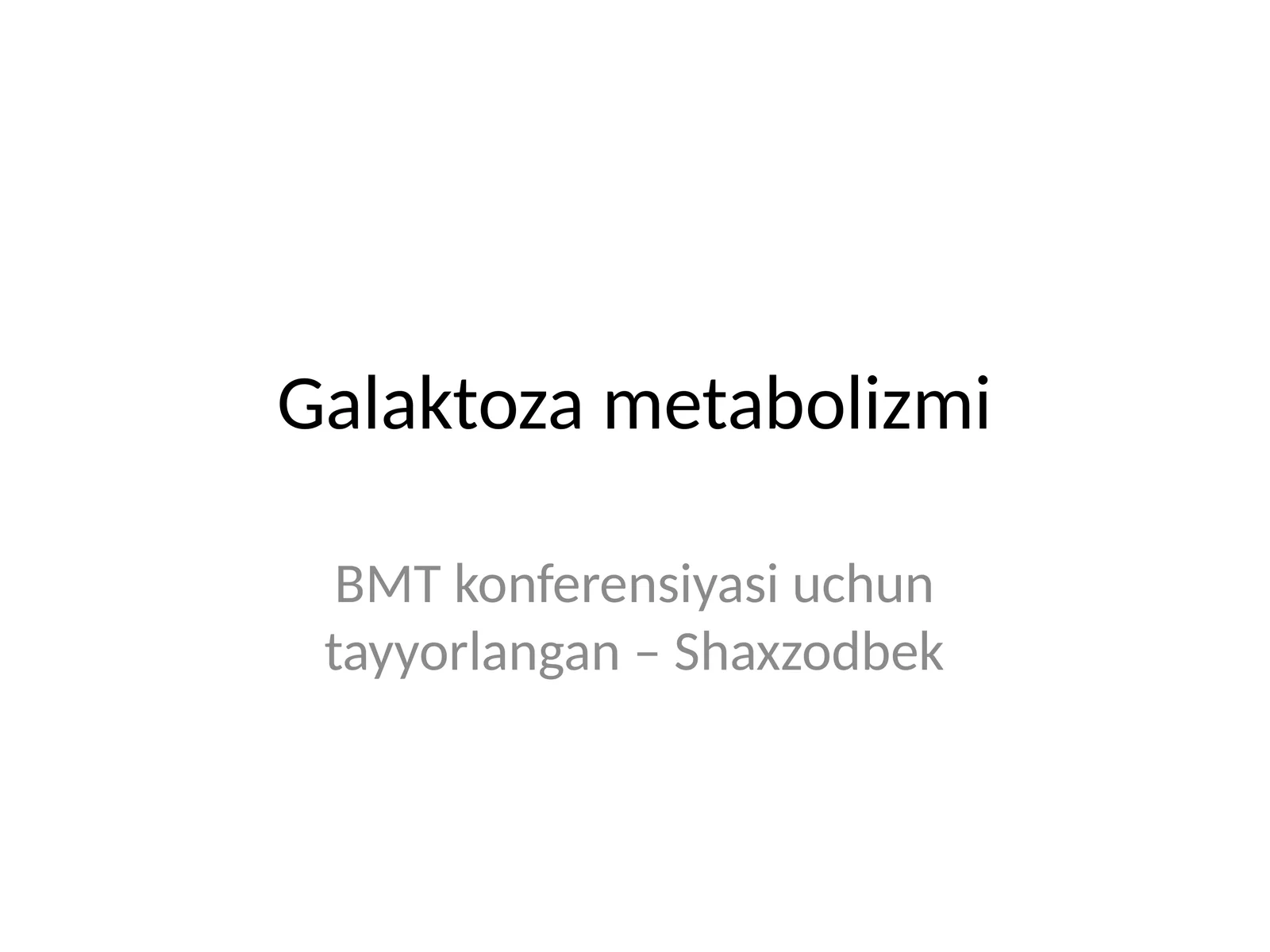 Galaktoza metabolizmi