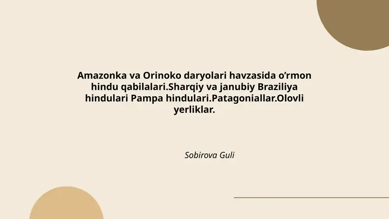 Amazonka daryosi havzasidagi hindu qabilalarining tarixi