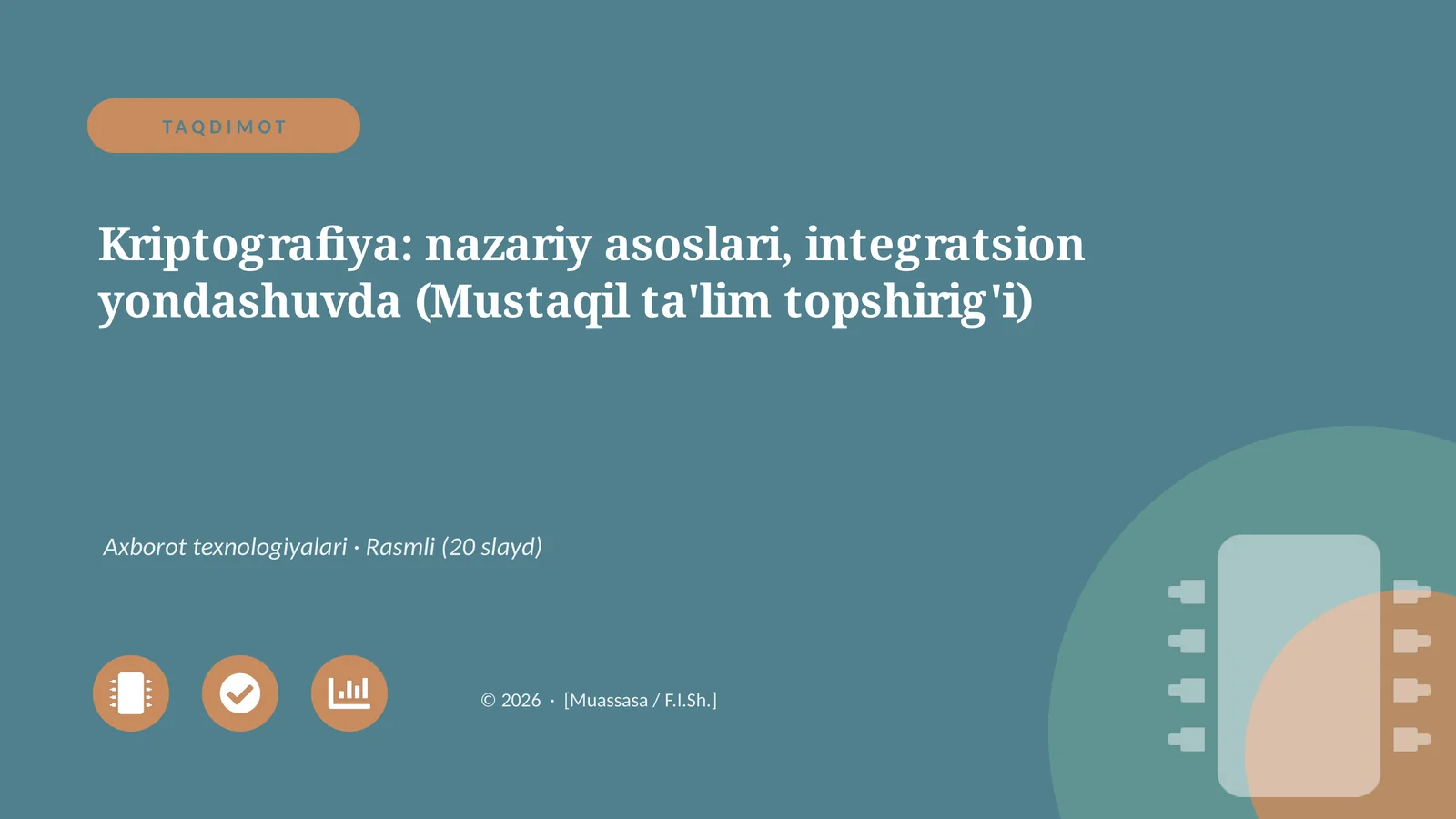 Kriptografiya: nazariy asoslari, integratsion yondashuvda