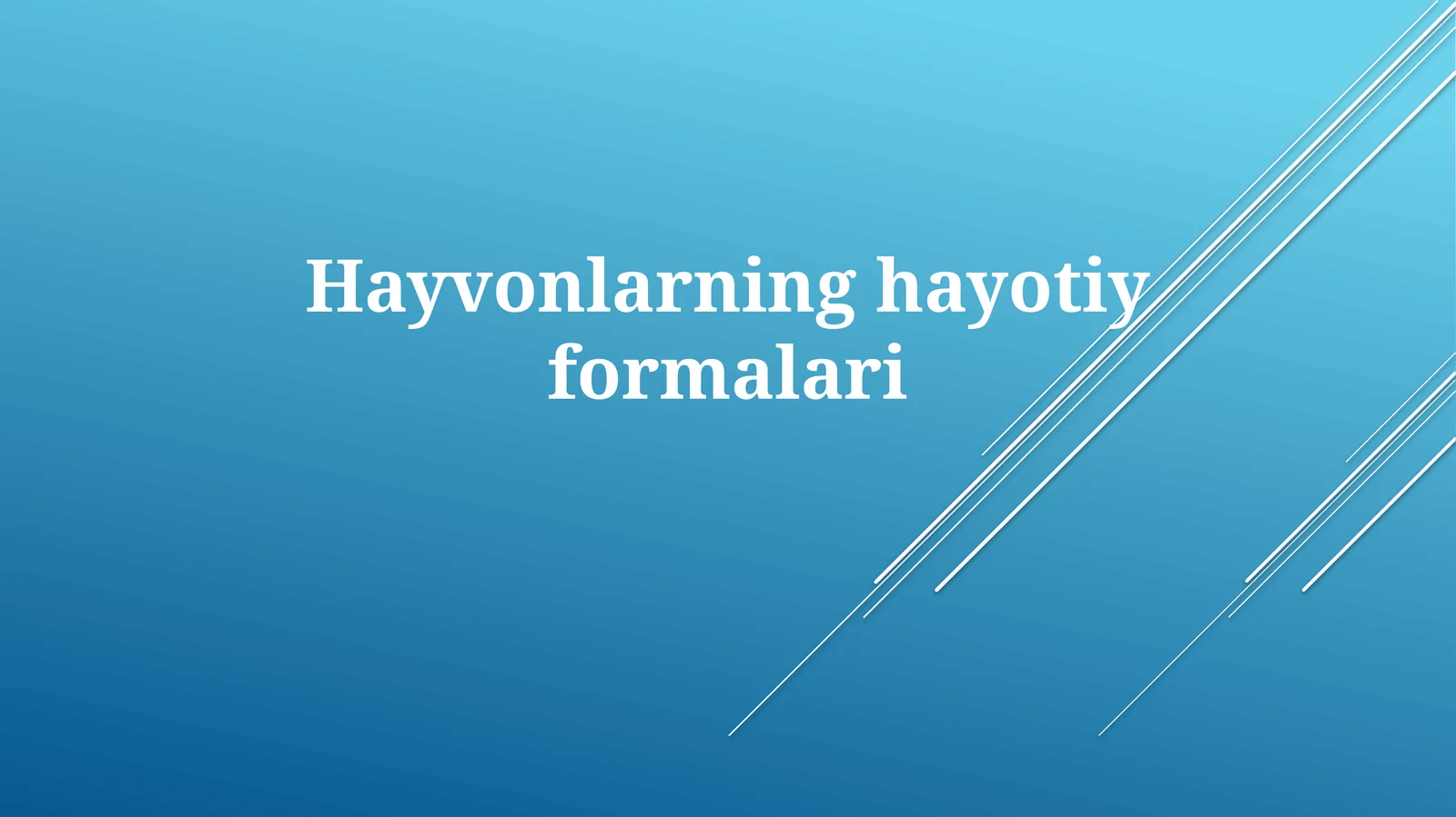Hayvonlarning hayotiy formalari