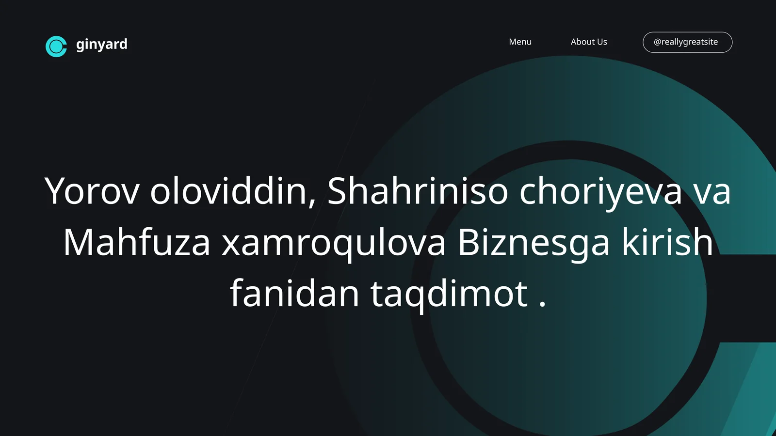 Biznesga kirish fanidan taqdimot
