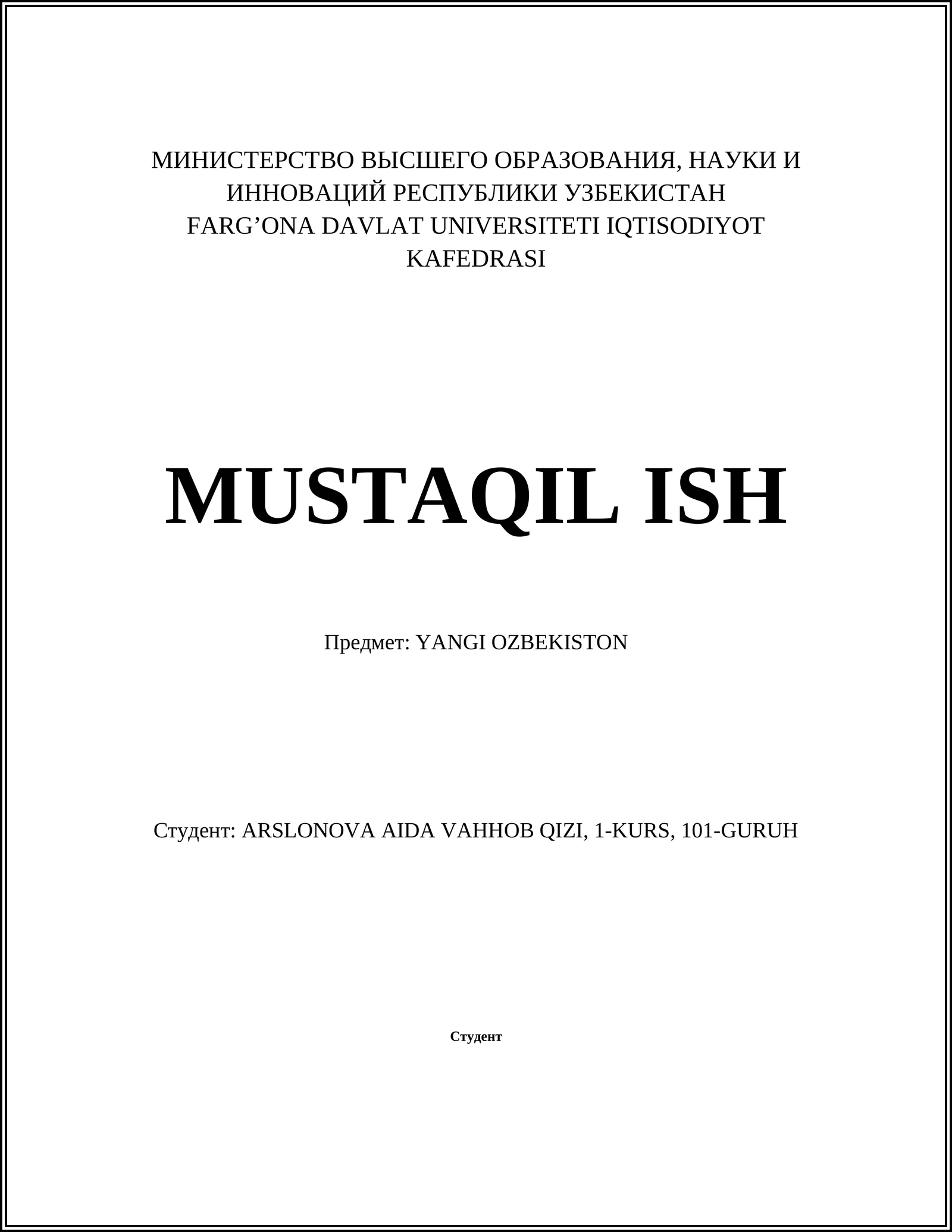 YANGI OZBEKISTON