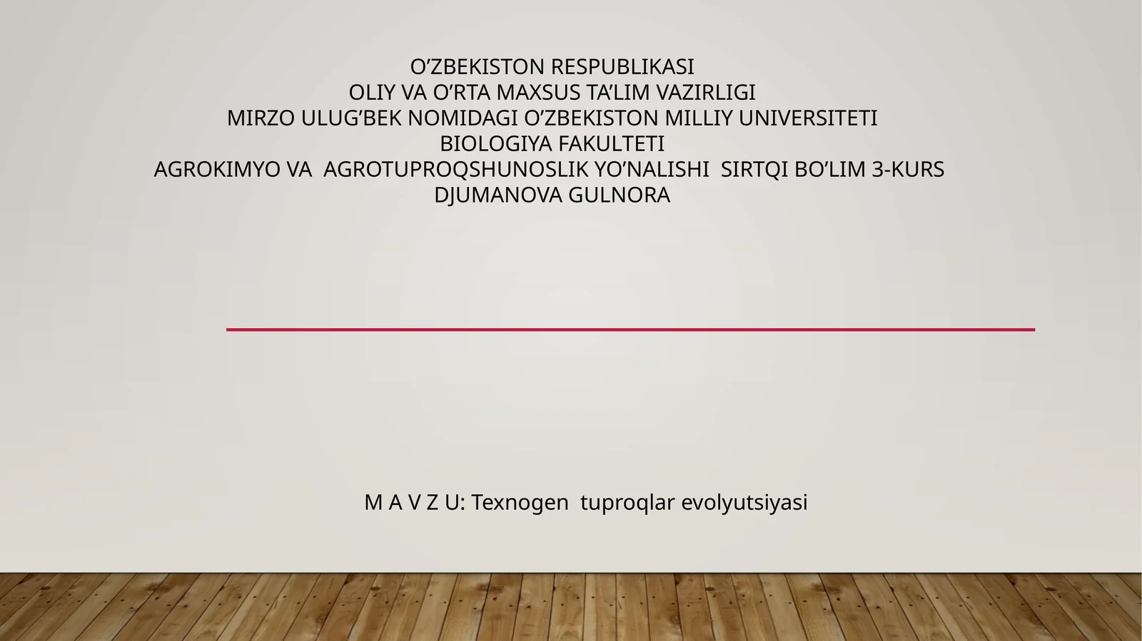 Texnogen tuproqlar evolyutsiyasi