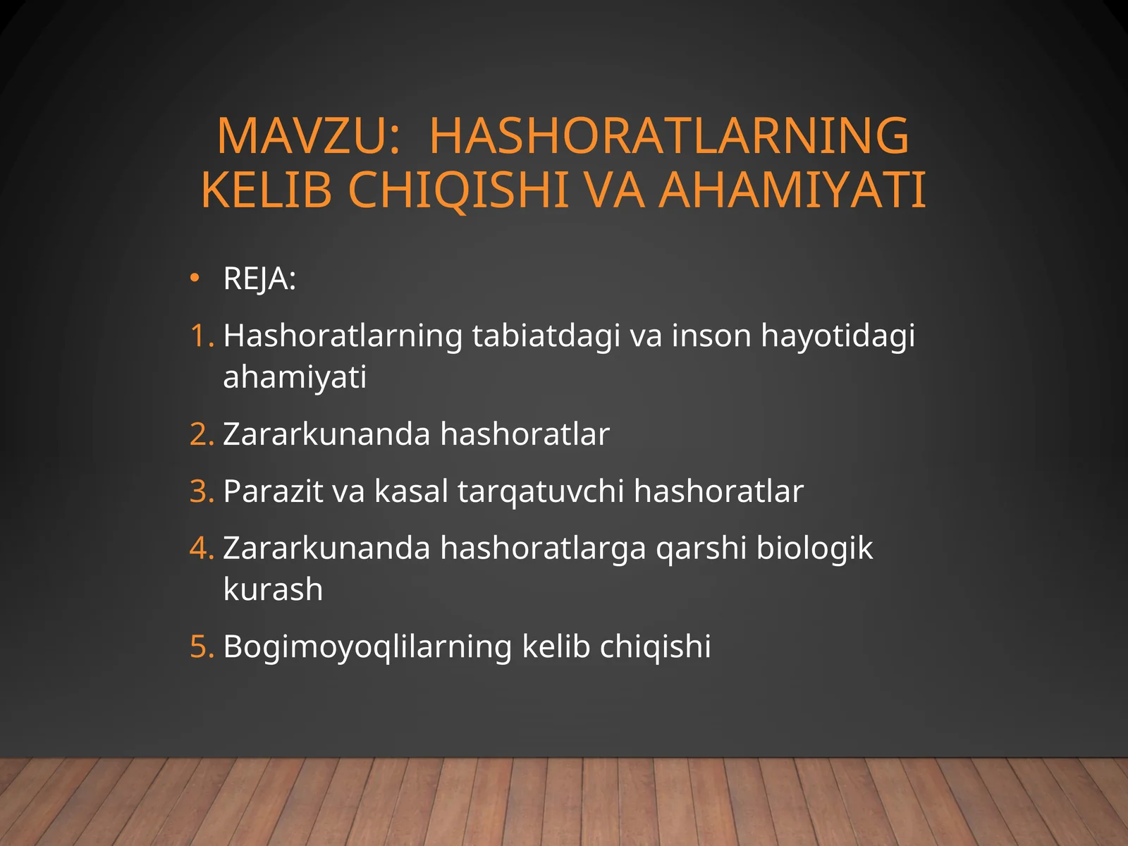 HASHORATLARNING KELIB CHIQISHI VA AHAMIYATI