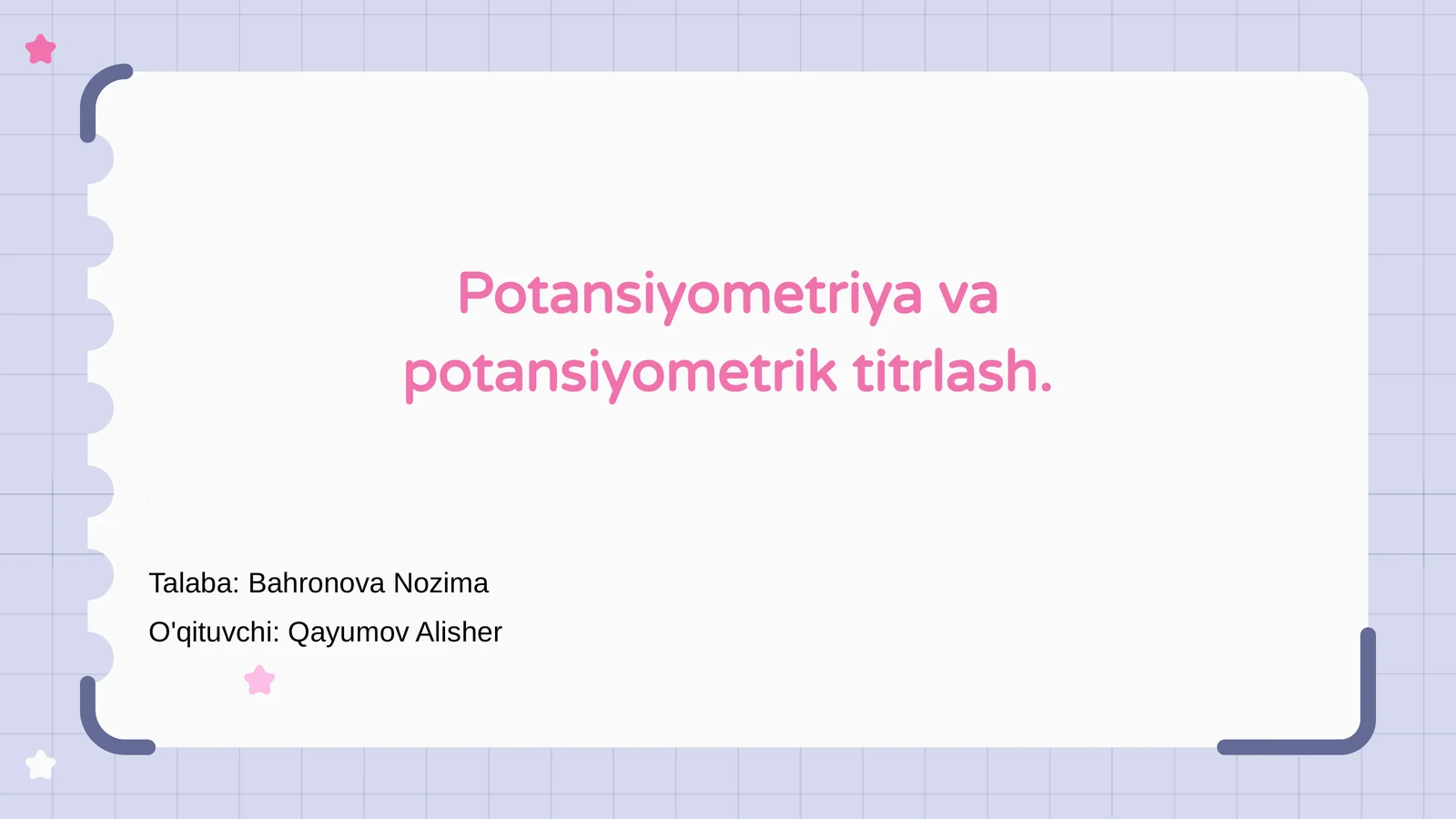 Potansiyometriya va potansiyometrik titrlash