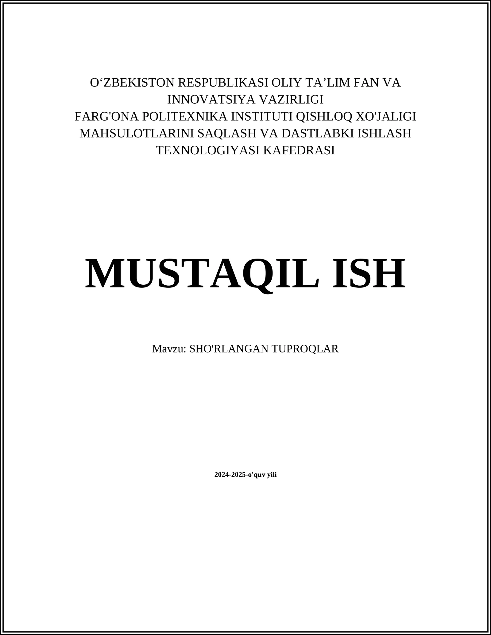 SHO'RLANGAN TUPROQLAR