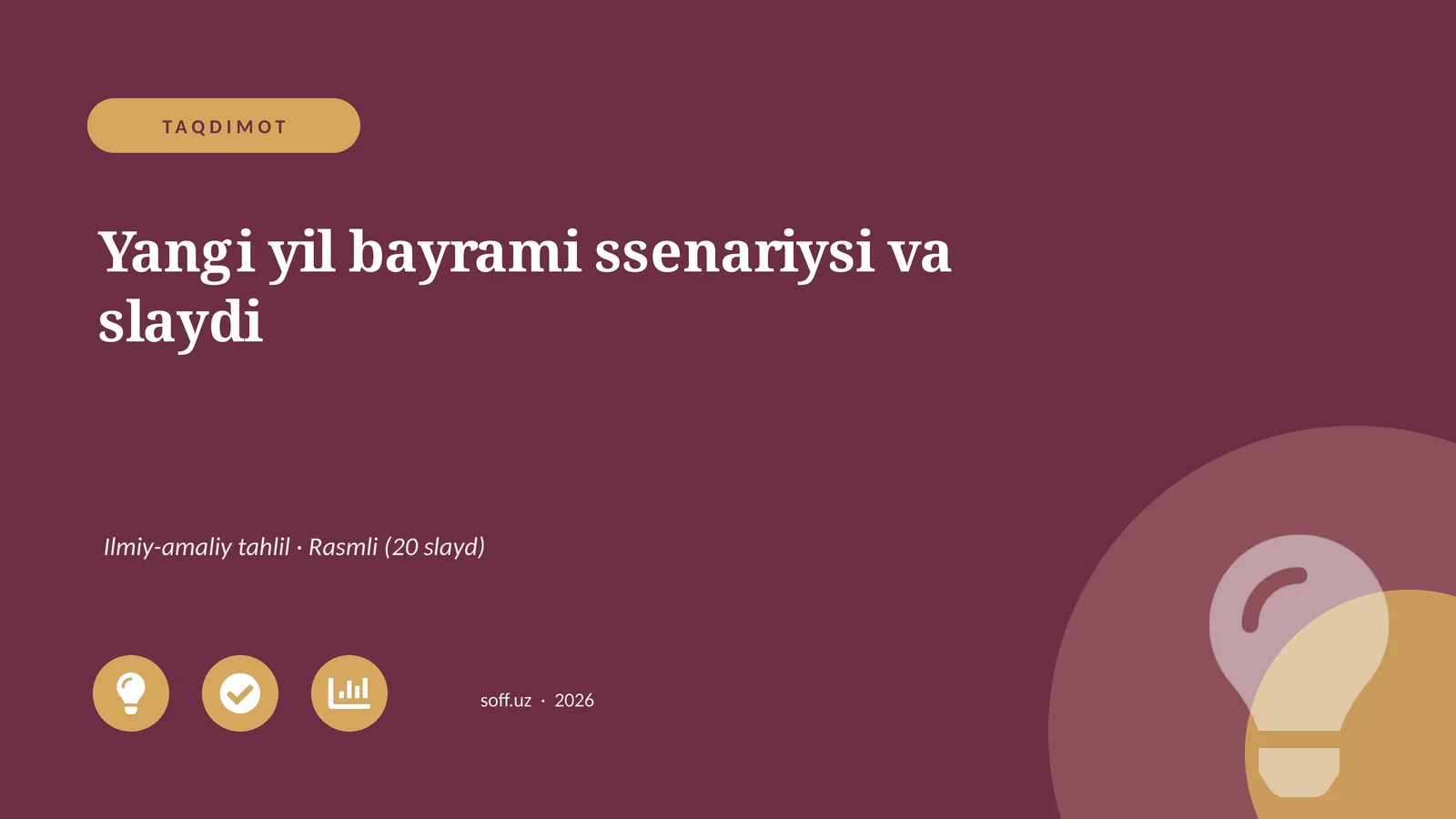 Yangi yil bayrami ssenariysi va slaydi