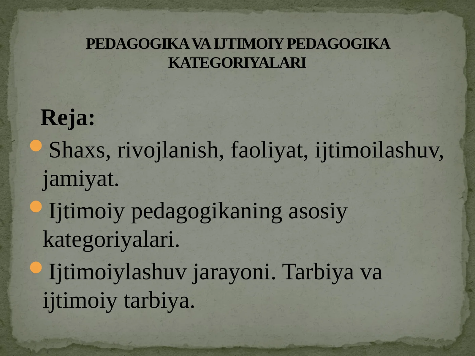 Pedagogika va Ijtimoiy Pedagogika Kategoriyalari