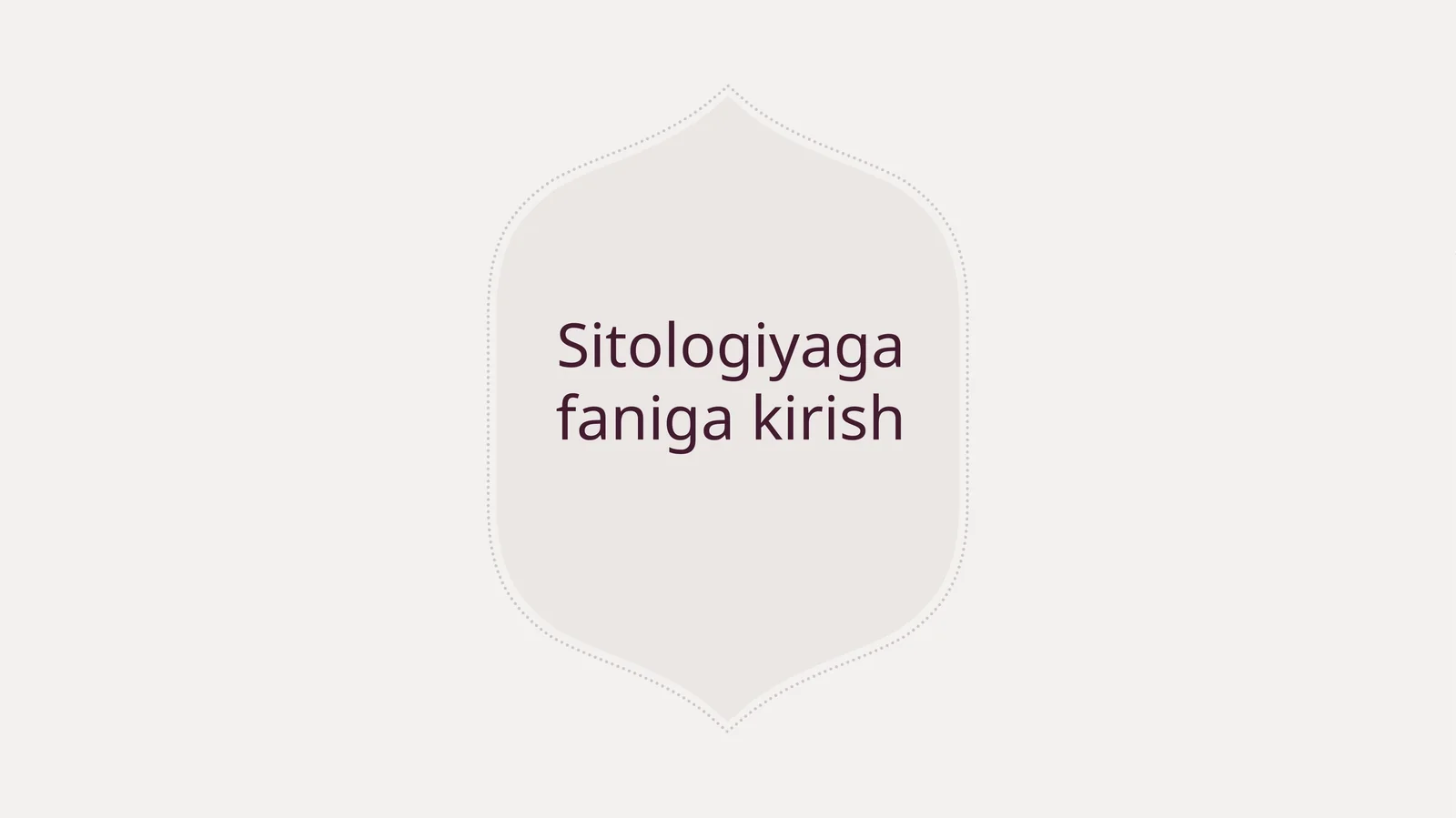 Sitologiyaga Faniga Kirish