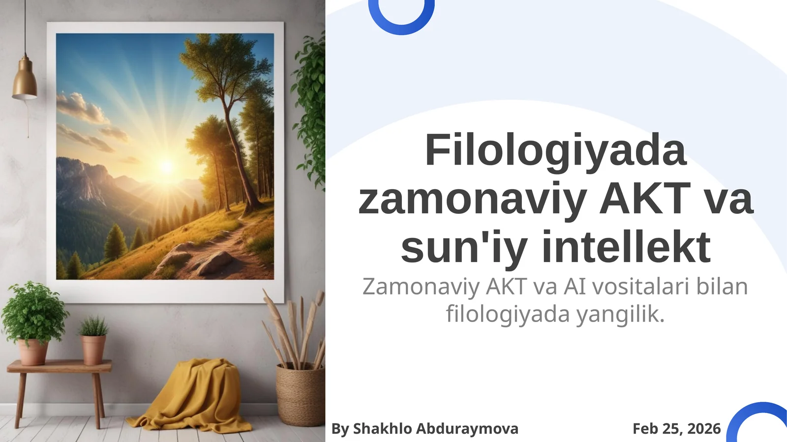 Filologiyada zamonaviy AKT va AI vositalari