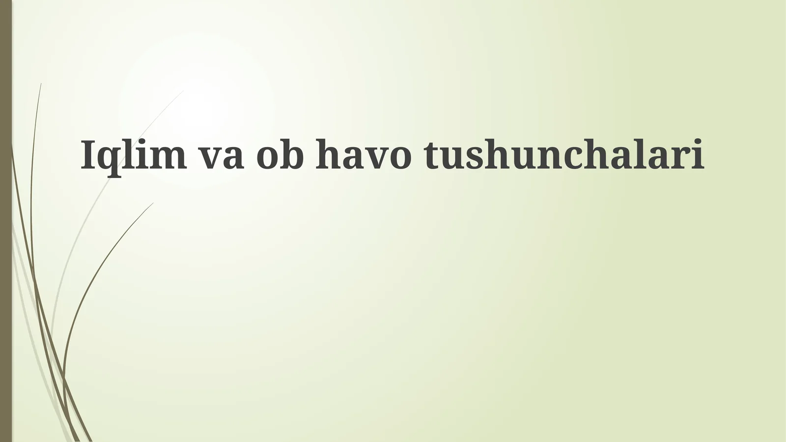 Iqlimvaobhavotushunchalari