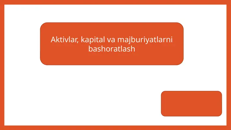 Aktivlar, kapital va majburiyatlarni bashoratlash